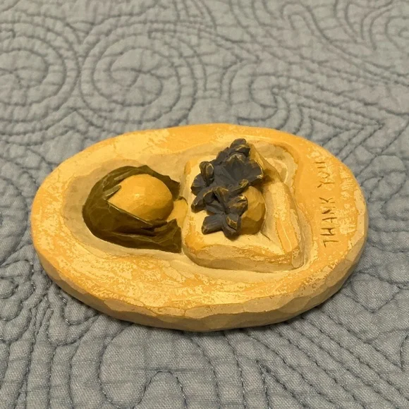 Willow Tree Decorative Thank You Stone with Floral Design 2004 - Picture 2 of 8